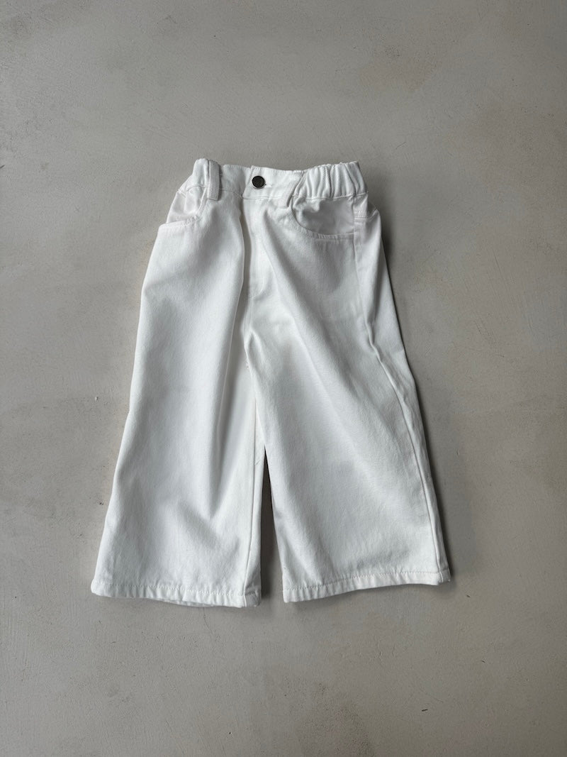 Twill Cotton Cropped Pants