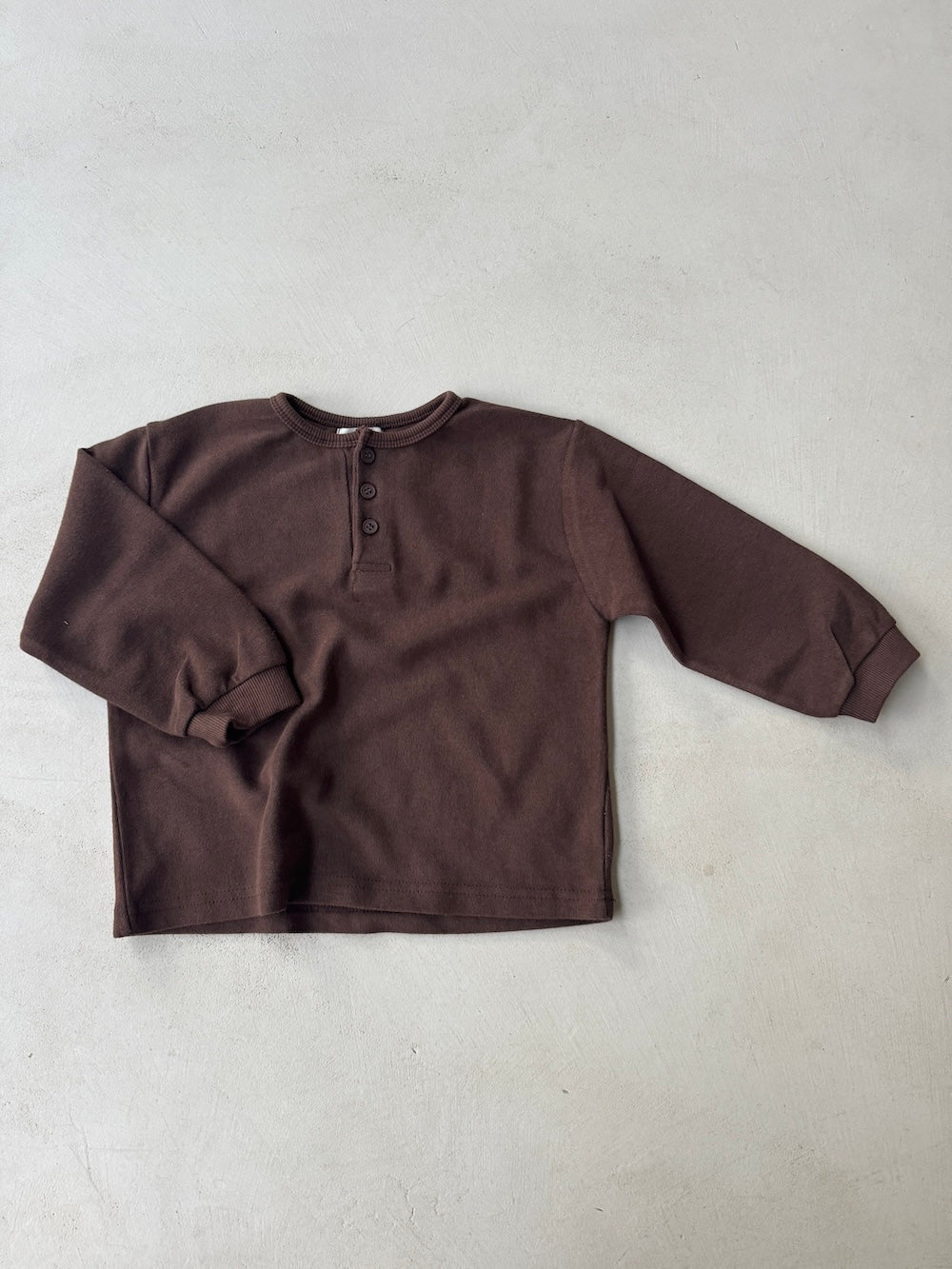Boxy Button Top Brown
