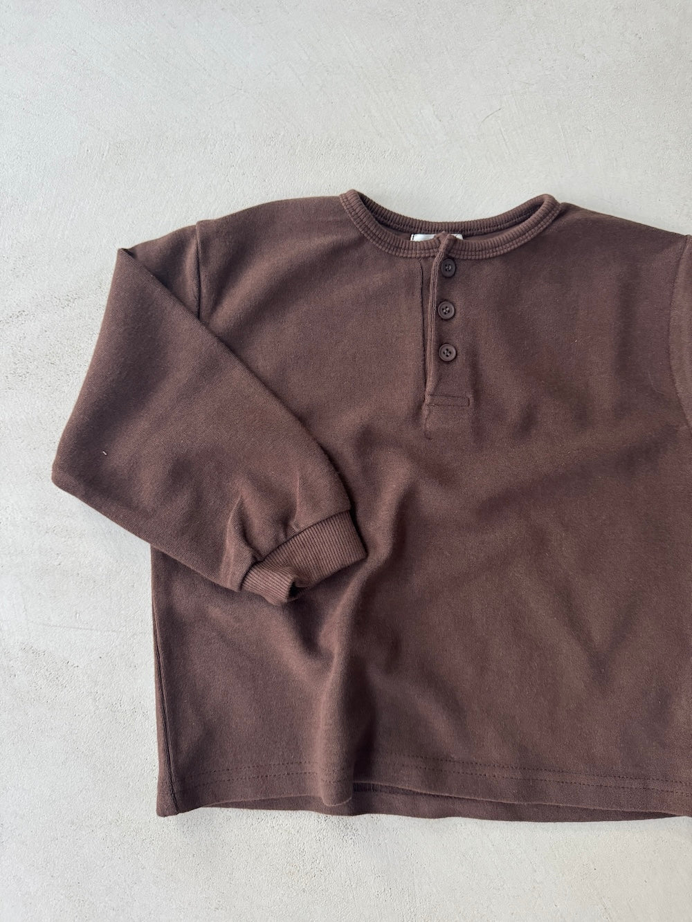 Boxy Button Top Brown