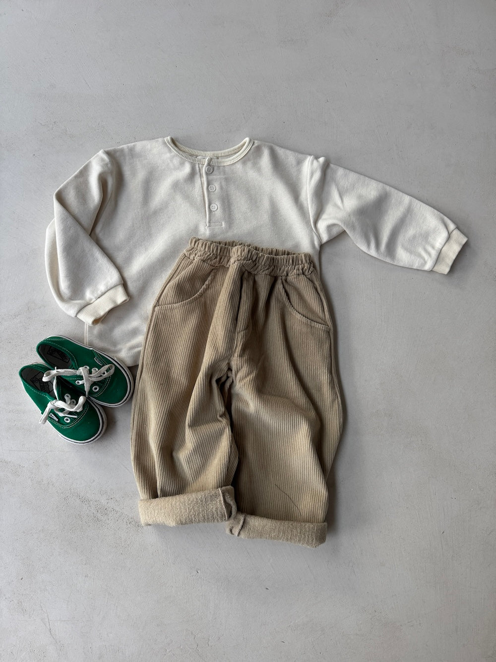 Brushed Cord Pants Beige