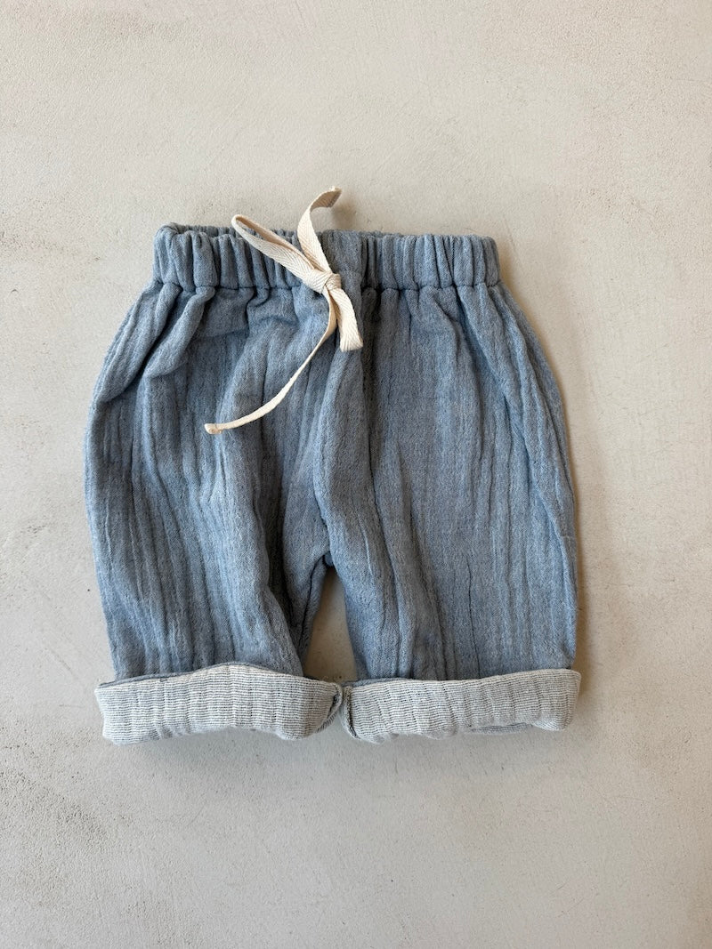 Jeans Blue Muslin Cotton Pants