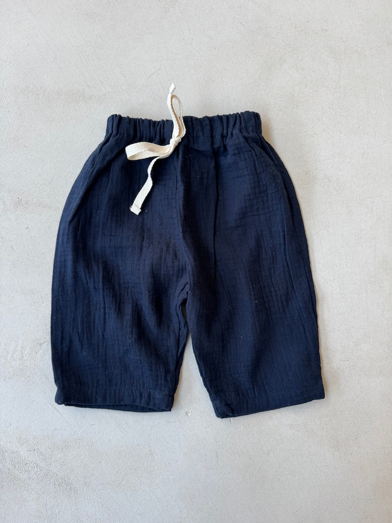 Navy Muslin Cotton Pants