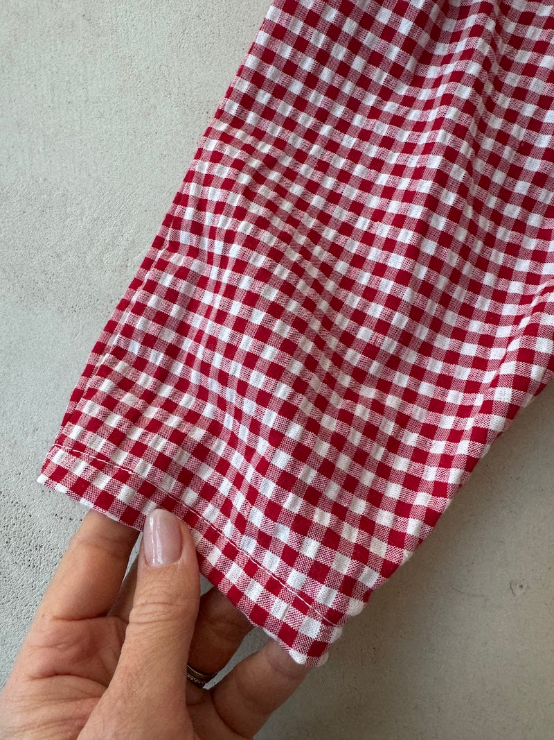 Red Vichy Baby Pants