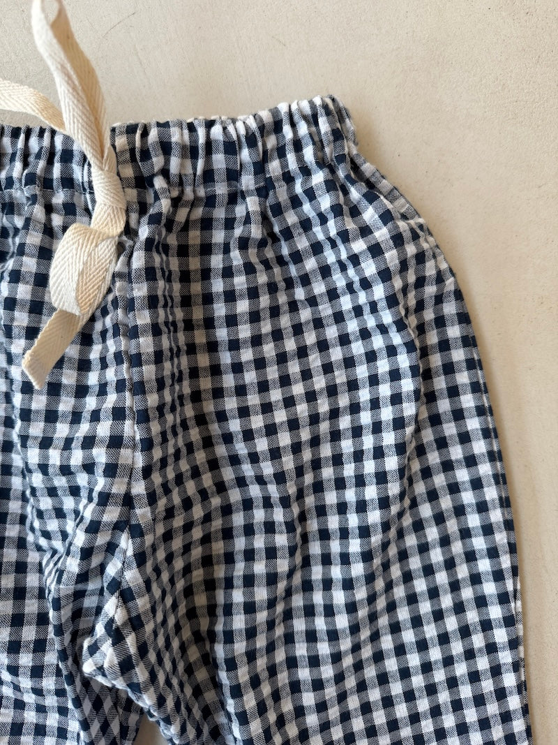 Navy Vichy Baby Pants