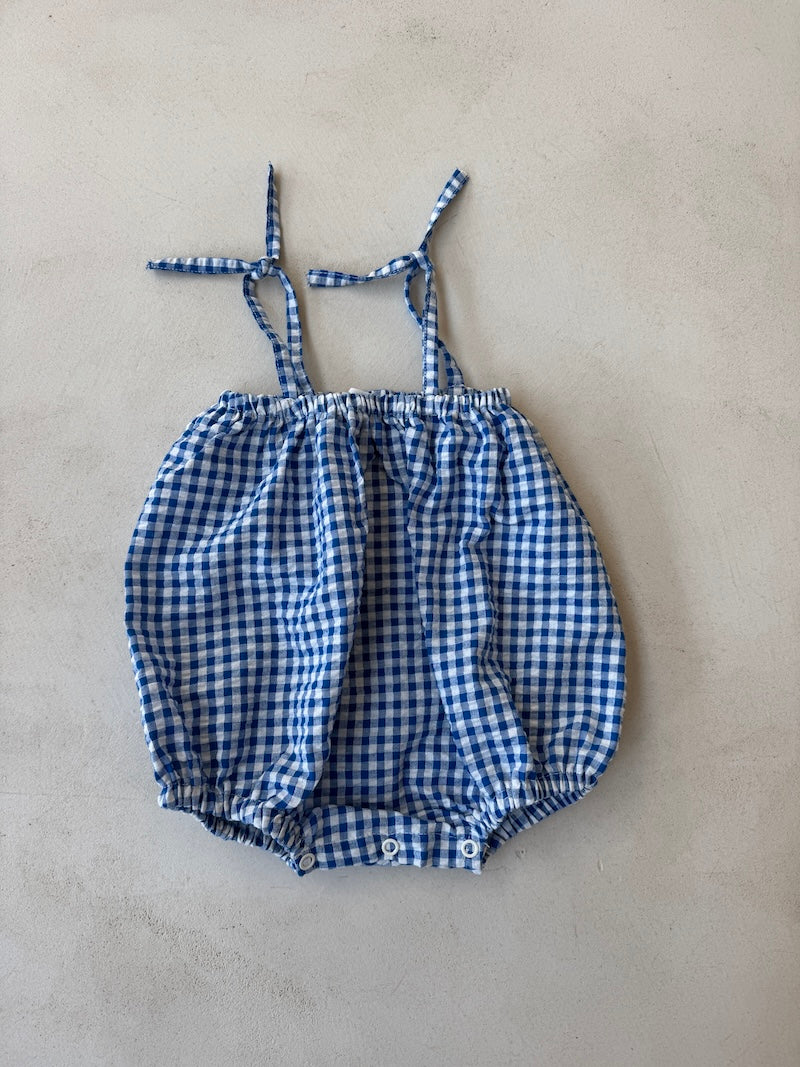 Bebe Blue Vichy Romper