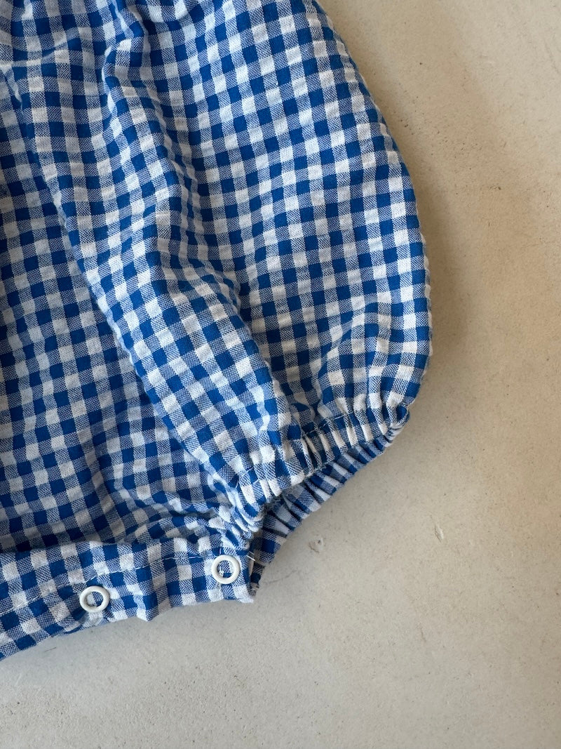 Bebe Blue Vichy Romper