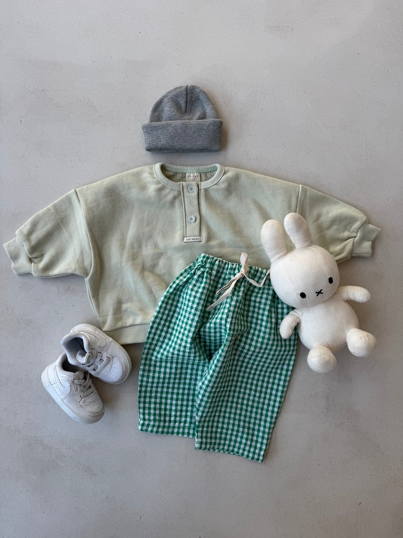 Green Vichy Baby Pants