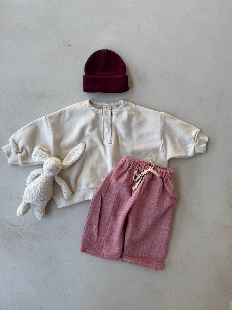Raspberry Muslin Cotton Pants