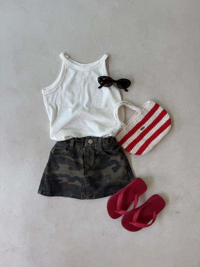 Ribbed Halter Neck Top