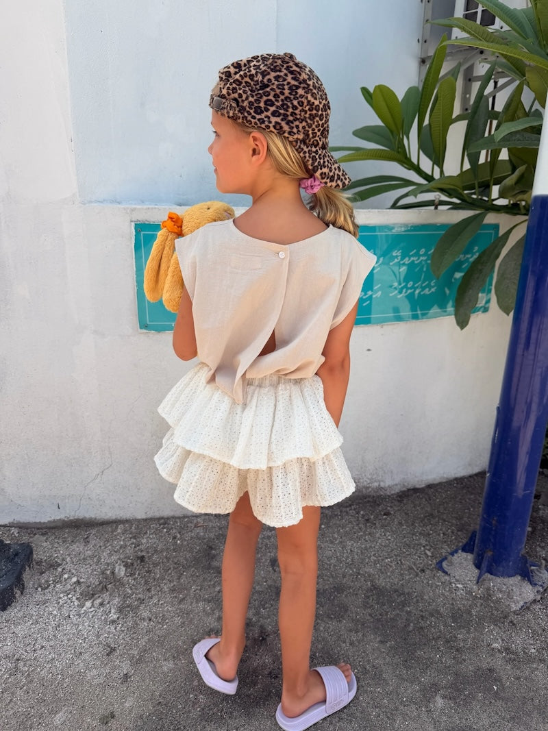 Joanne White Flower Skirt