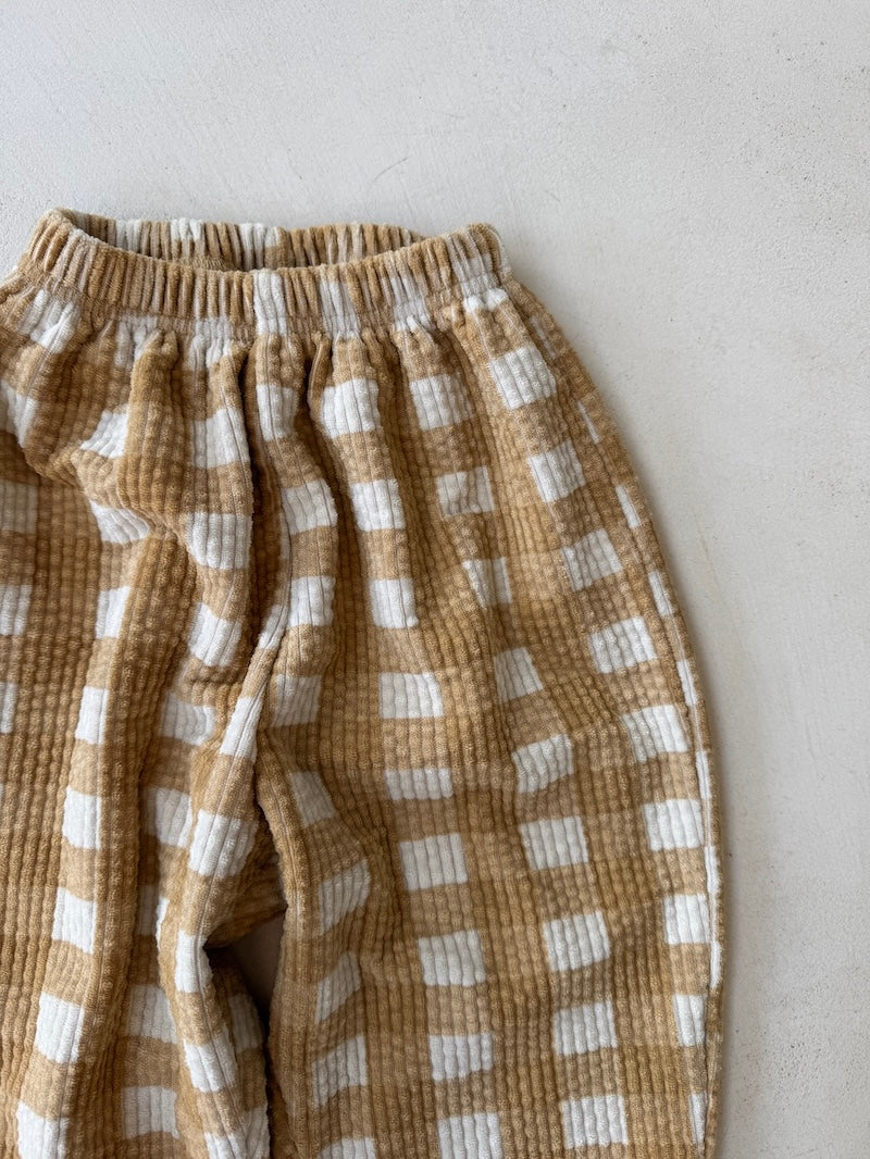 Checked Cord Pants