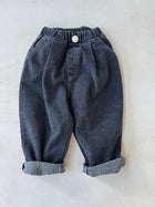 Black Scratched Baggy Jeans