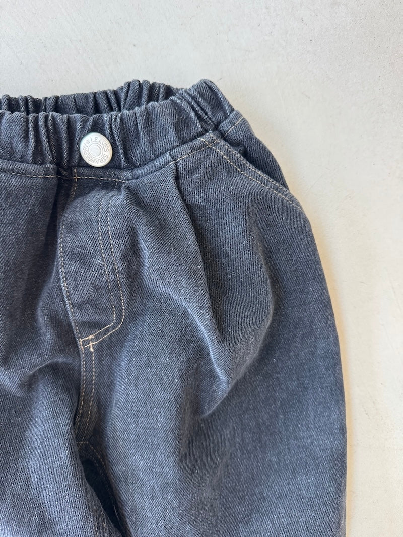 Black Scratched Baggy Jeans