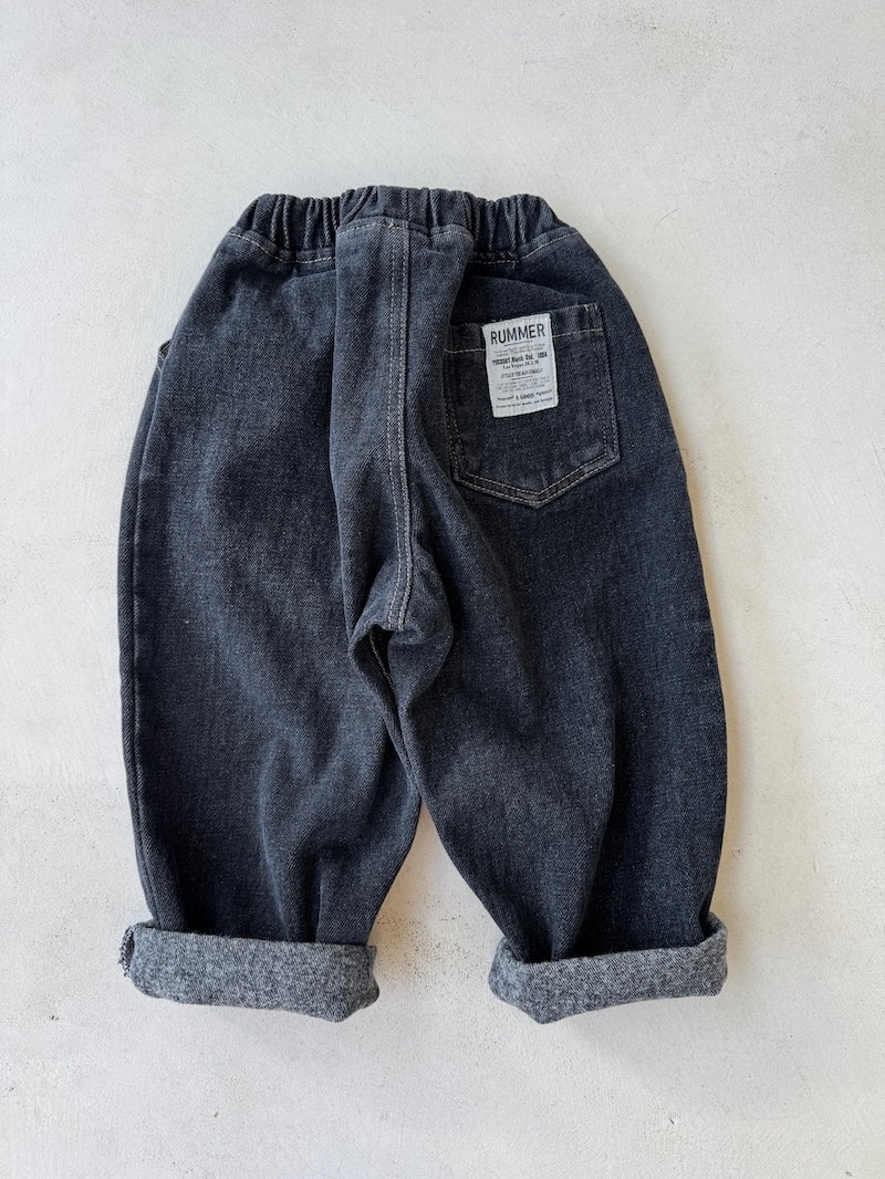 Black Scratched Baggy Jeans