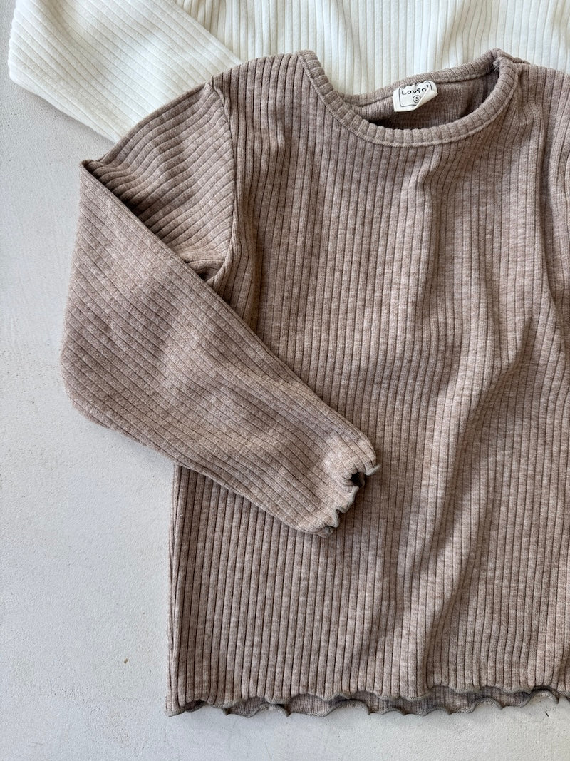 Romy Rib Tee Beige