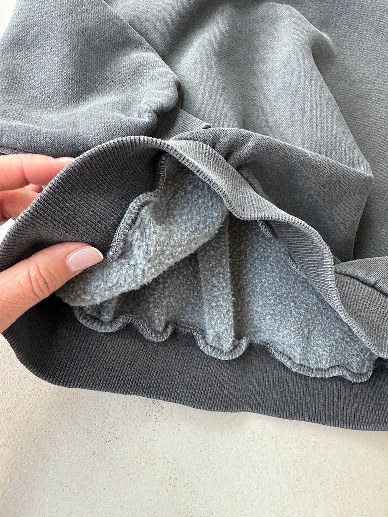 Stone Fleeced Sweatshirt