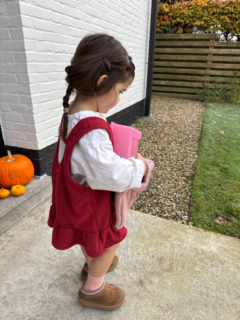 Fleece Mini Dress Red