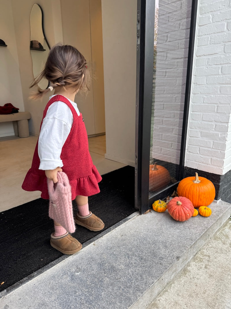 Fleece Mini Dress Red