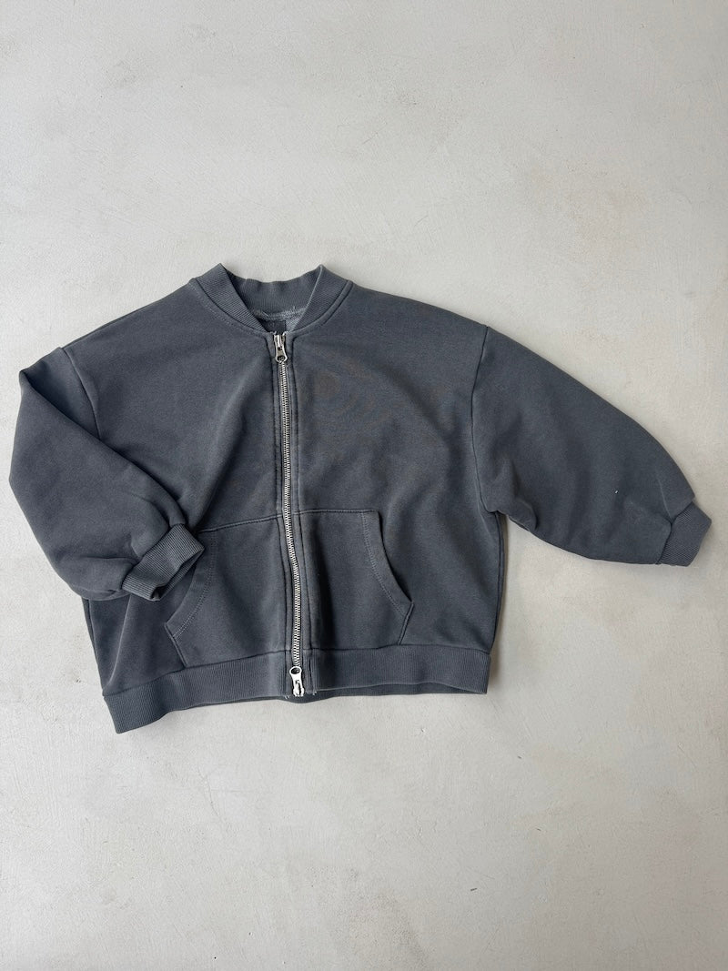 Zip-Up Stone Sweatshirt