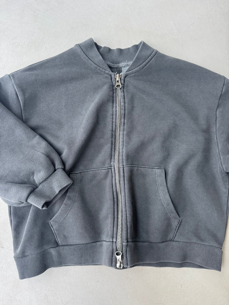 Zip-Up Stone Sweatshirt
