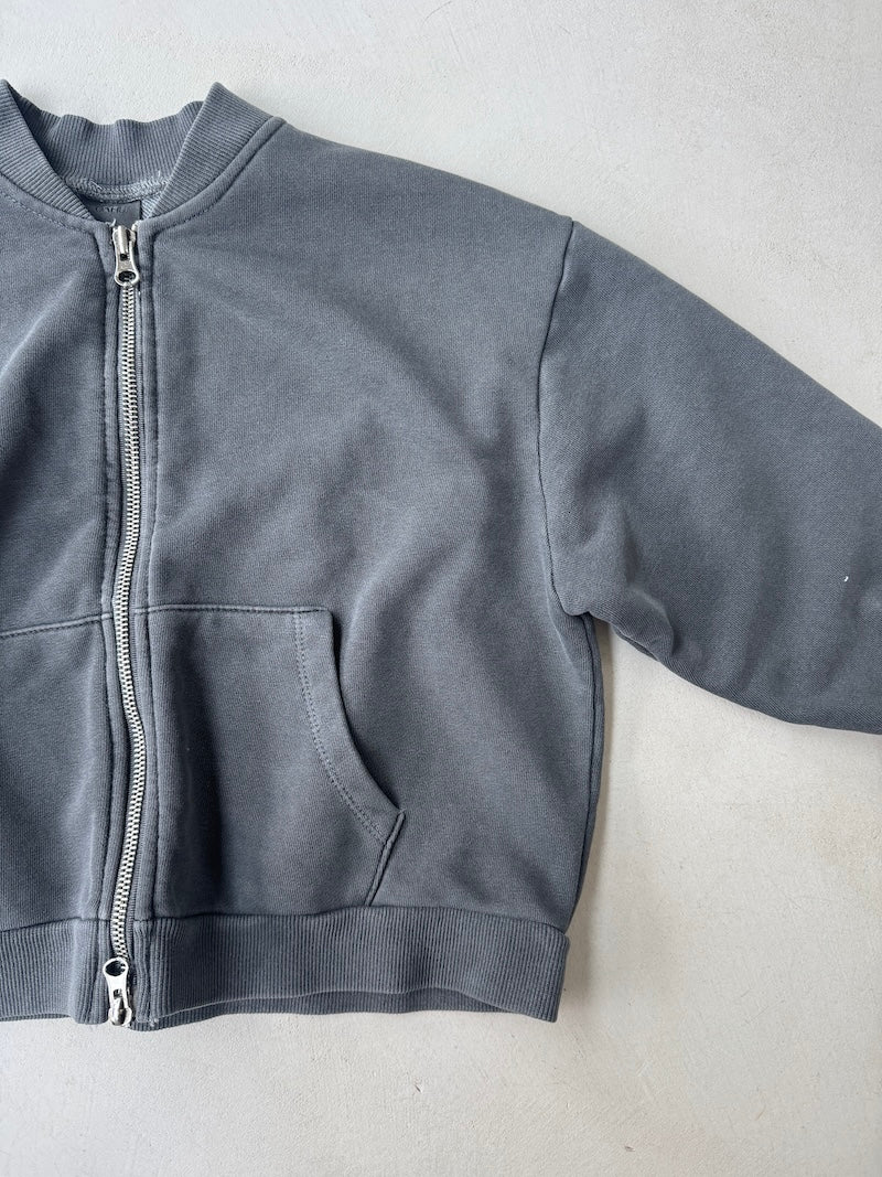 Zip-Up Stone Sweatshirt