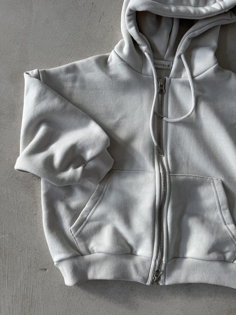 Cream Hoodie Zip Sweatshirt