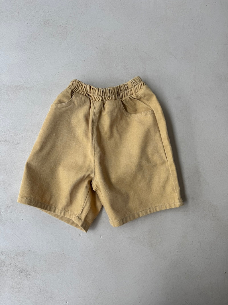 Mustard Denim Shorts