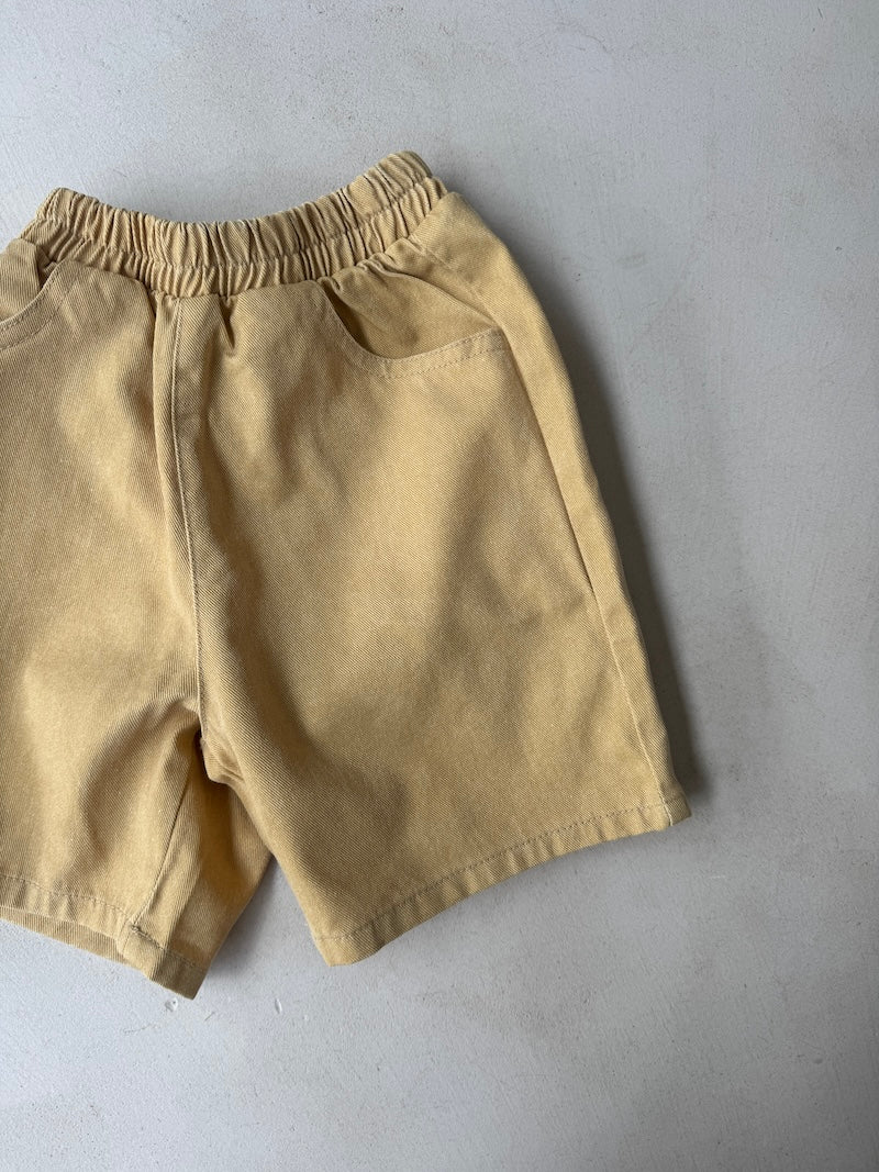 Mustard Denim Shorts