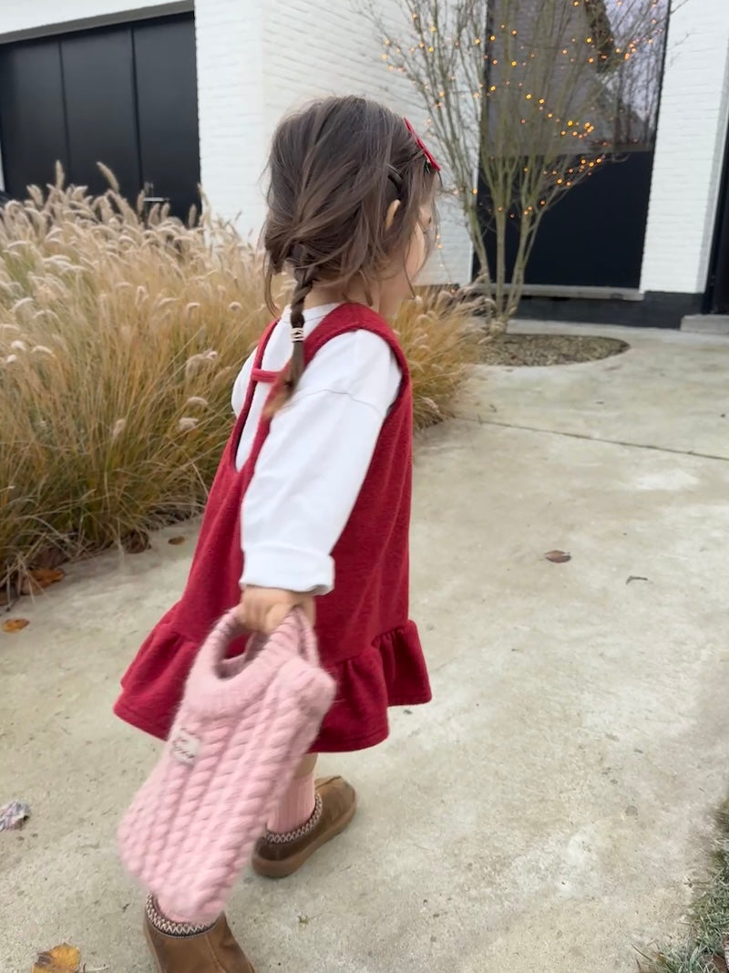 Fleece Mini Dress Red