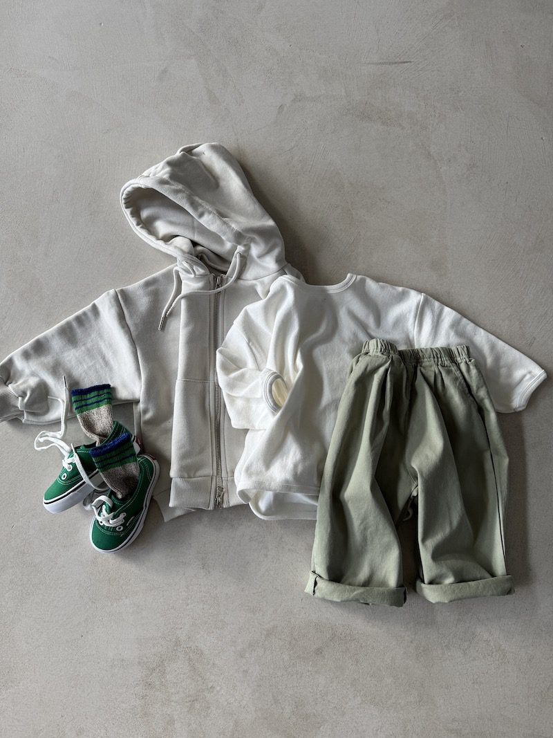 Cream Hoodie Zip Sweatshirt