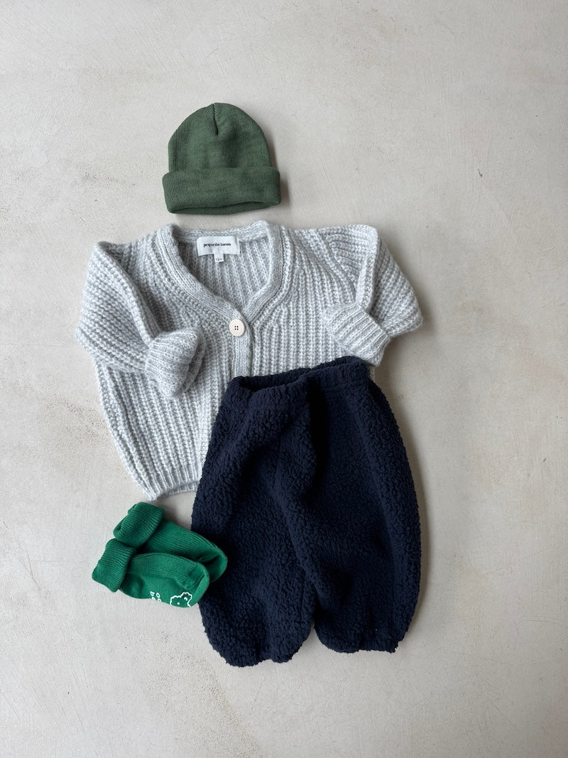 Chunky Wool Cardigan Grey