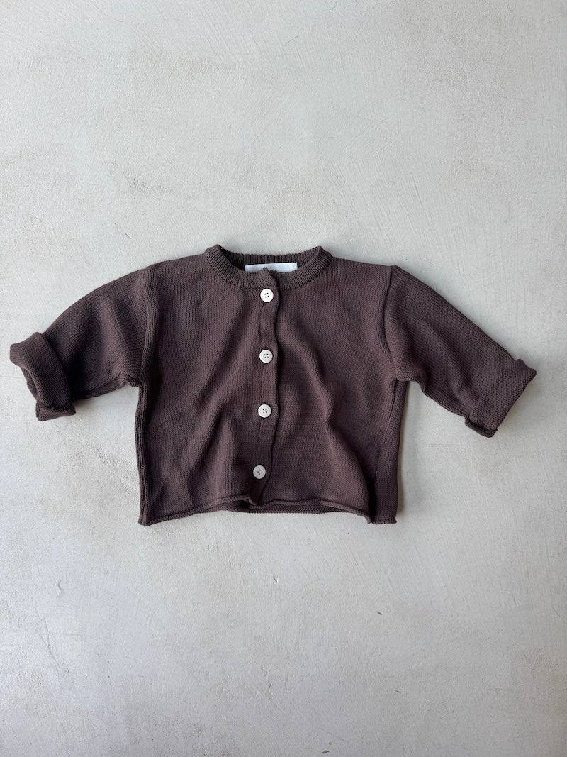 Mini Cotton Chocolate Cardigan