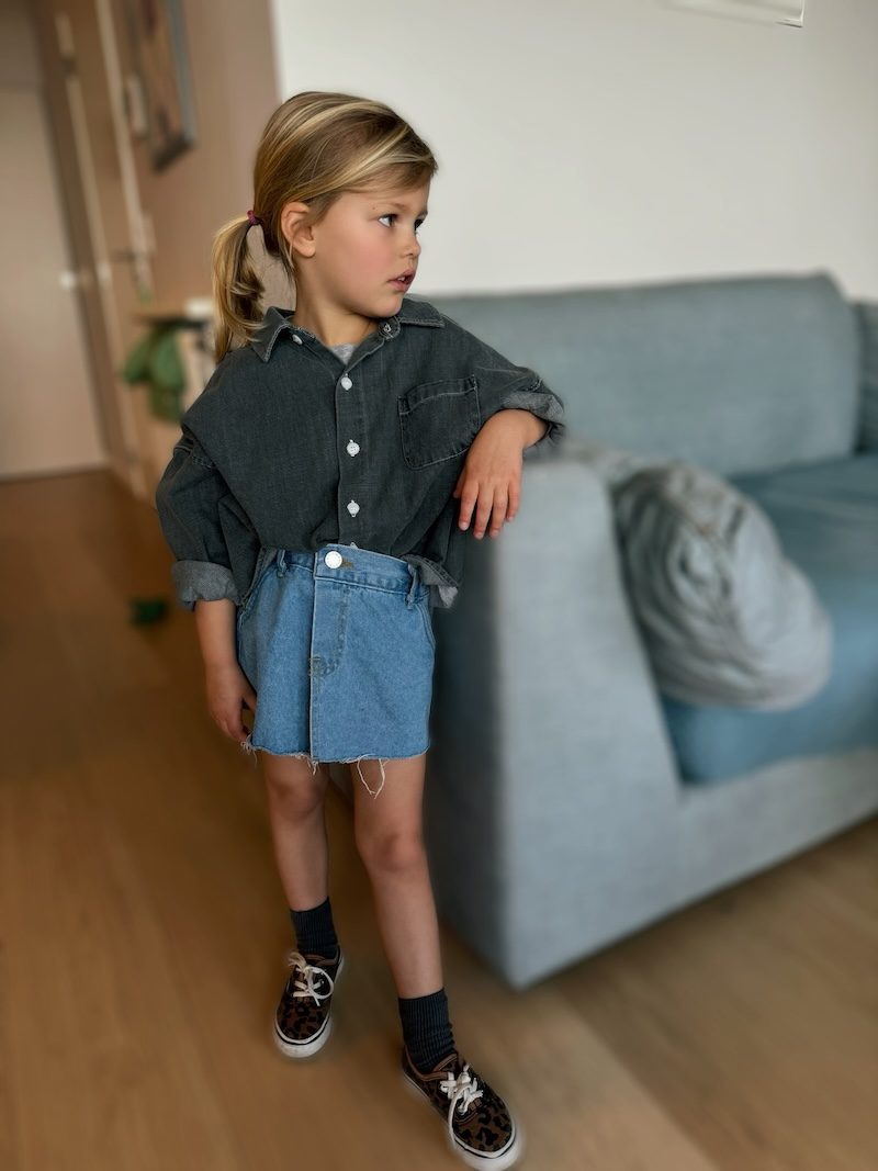 Criss Cross Jeans Skirt