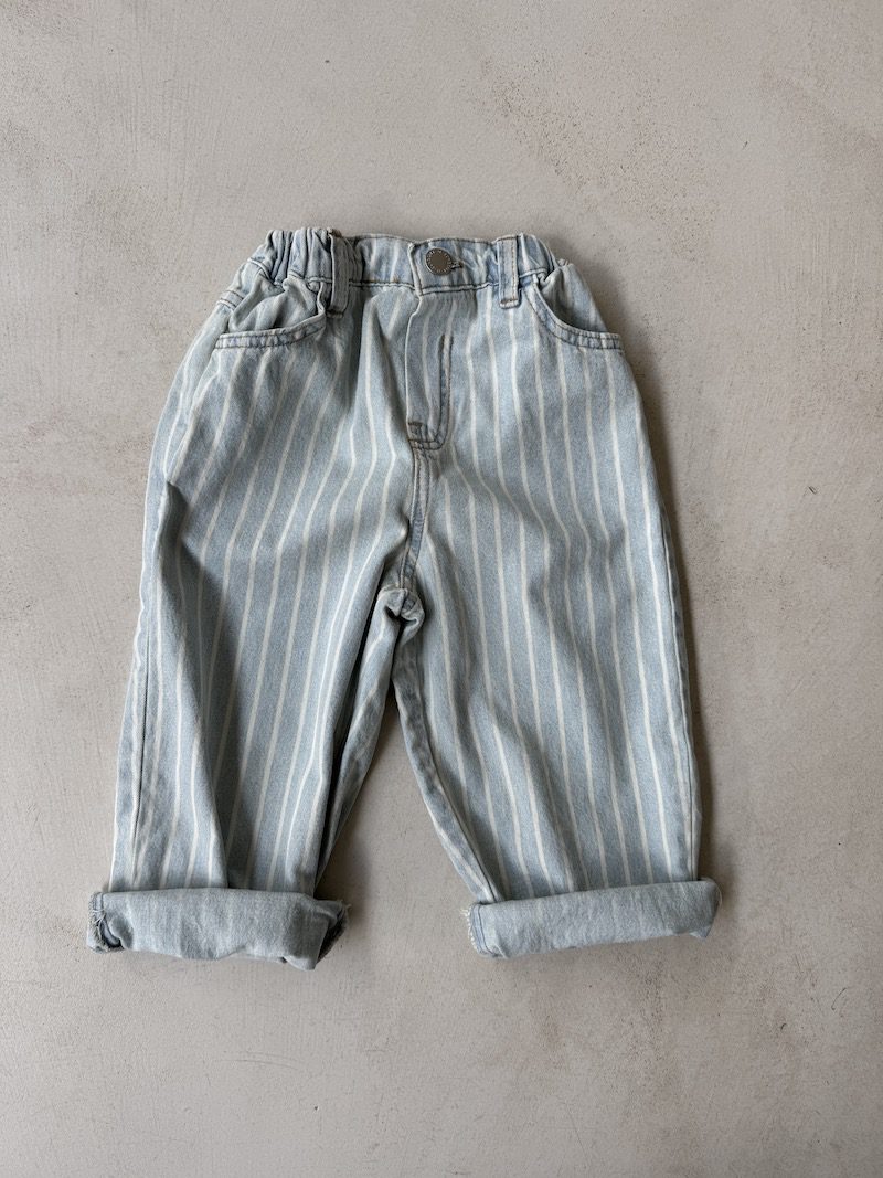 Light Denim Stripes Pants