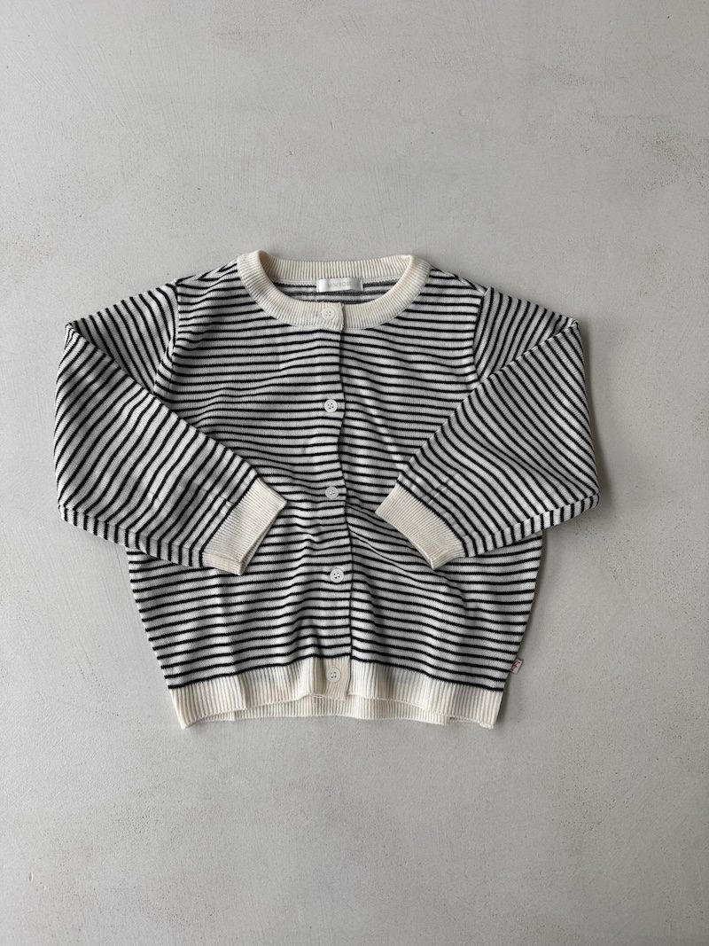 Striped cotton cardigan
