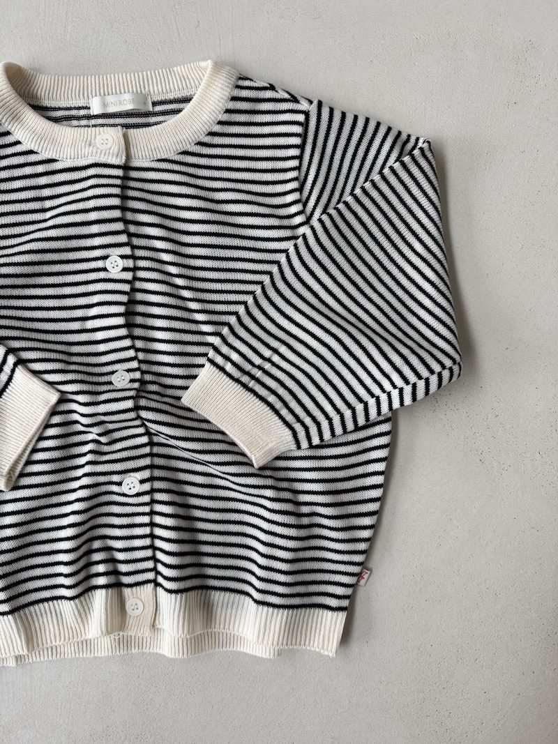 Striped cotton cardigan