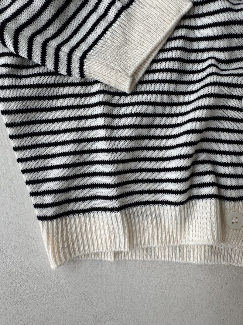 Striped cotton cardigan