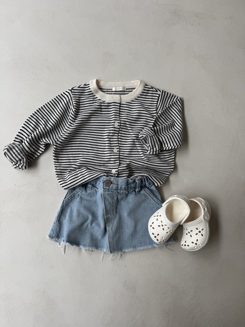 Striped cotton cardigan