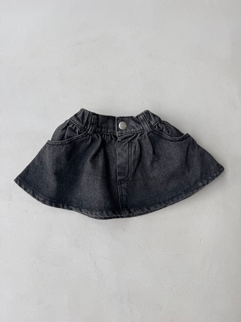 Mini Black Denim Skirt