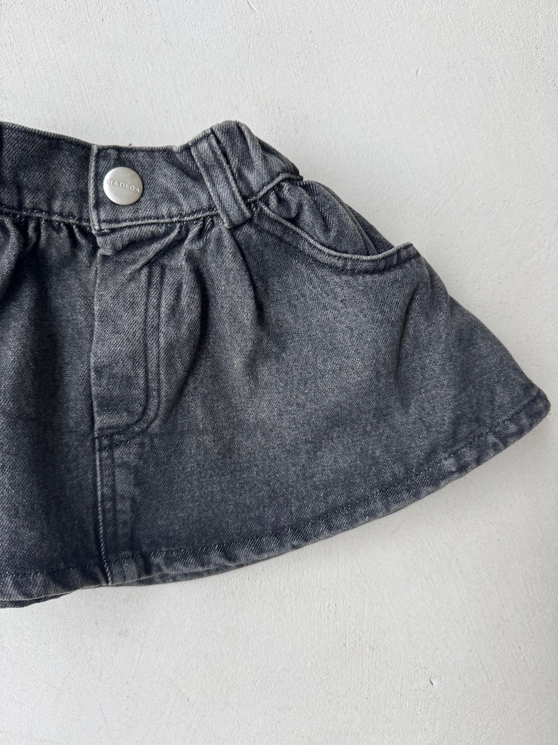 Mini Black Denim Skirt