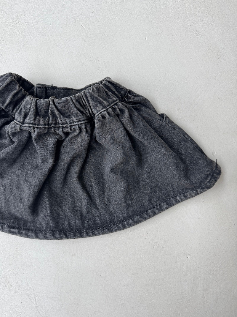 Mini Black Denim Skirt