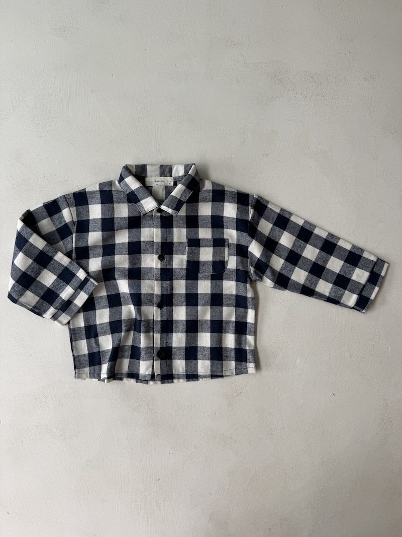 Navy Check Overshirt