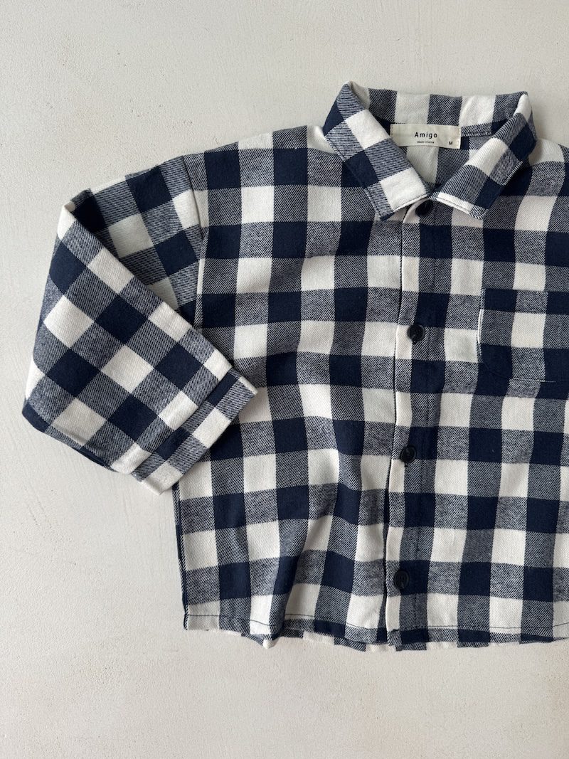 Navy Check Overshirt