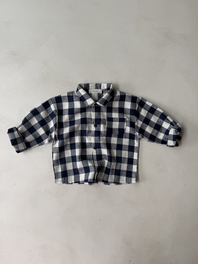 Navy Check Overshirt