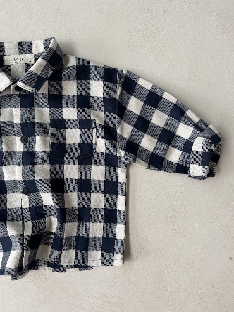 Navy Check Overshirt