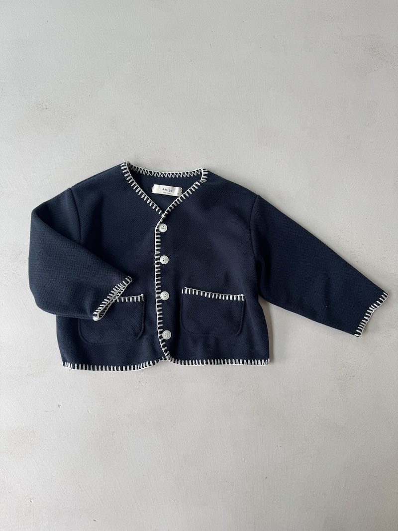Navy stitch cardgian