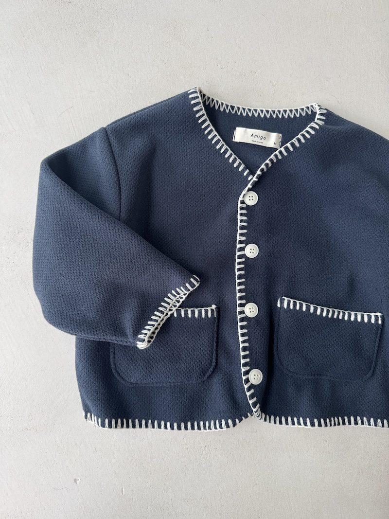 Navy stitch cardgian
