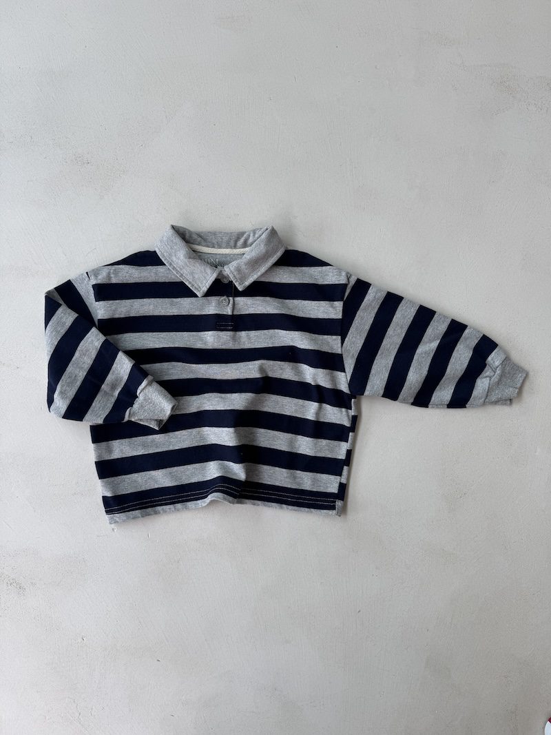 Striped polo jumper