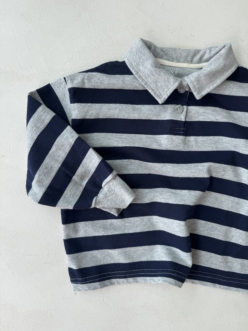 Striped polo jumper