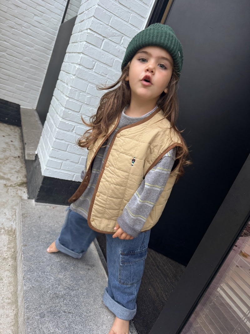 Camel Quilted Vest